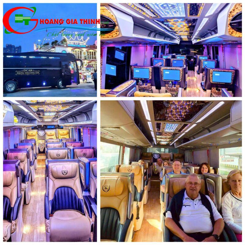 Nội thất hiện đại của xe limousine tại Hoàng Gia Thịnh
